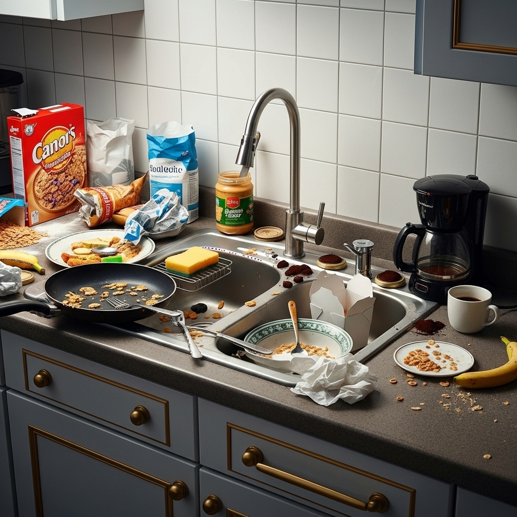 Cozinha bagunçada
