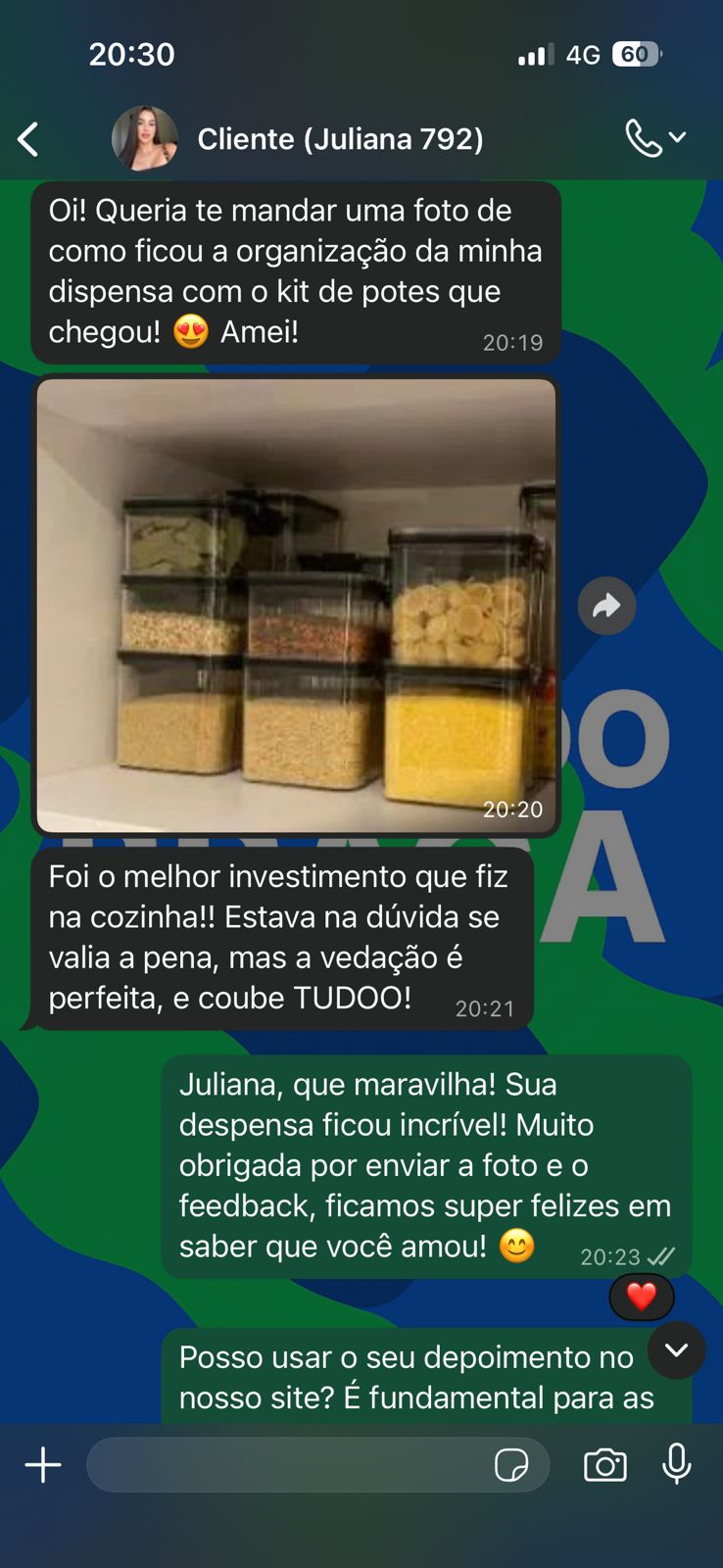 Geladeira organizada com potes plásticos