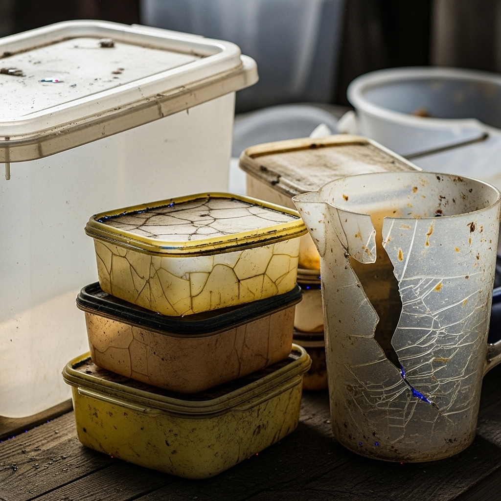 Potes de plástico comuns